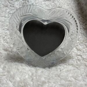 Home Beautiful heavy lead crystal Heart 7x7 Glass Picture Frame